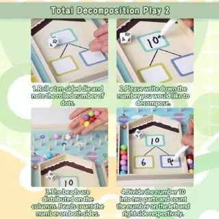 Interactive Montessori Math Game for Addition and Decomposition - Enhance Counting Skills with This Engaging Educational Learning Tool for Kids.