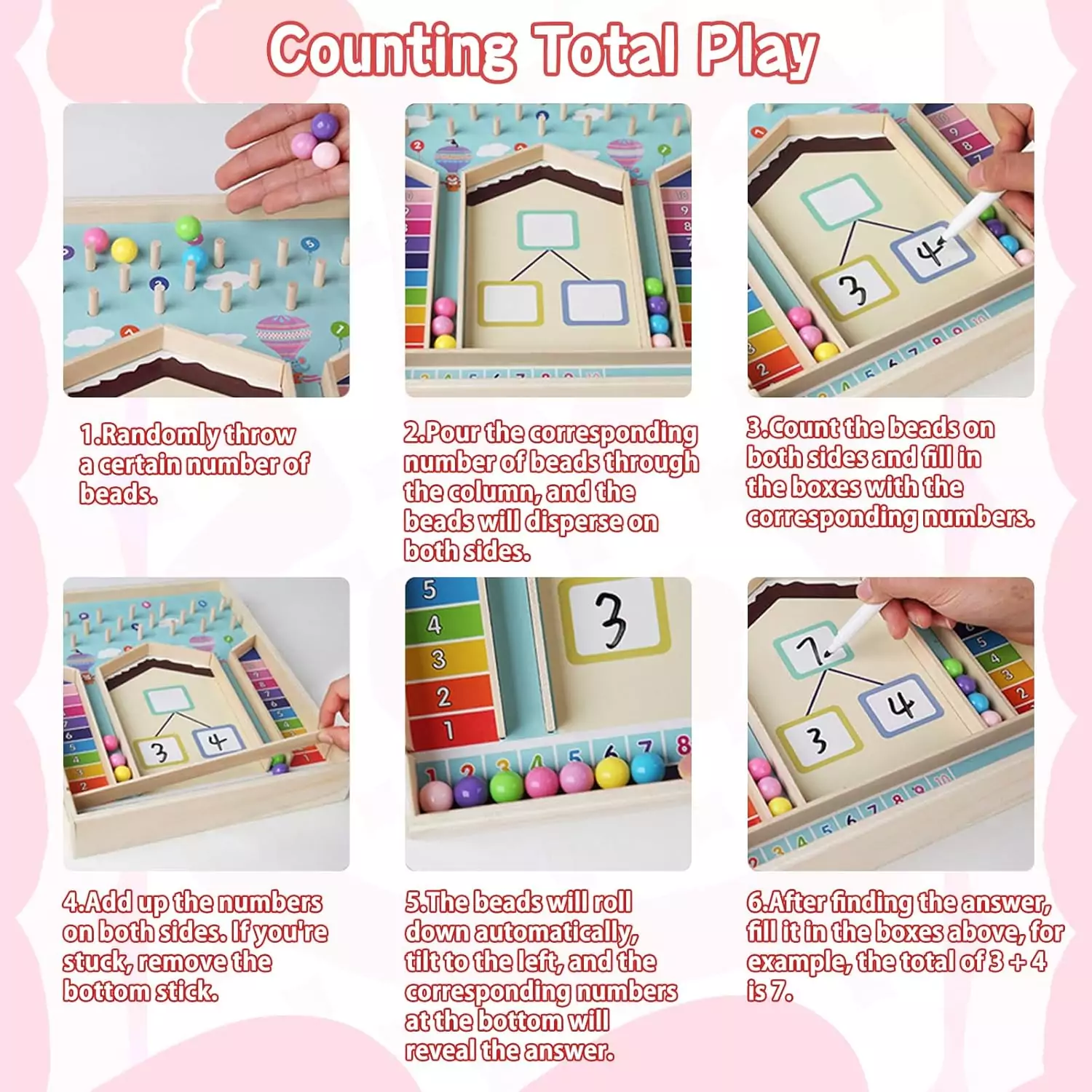 Montessori Math Addition Game enhances learning through engaging counting and decomposition using educational manipulatives for young learners.