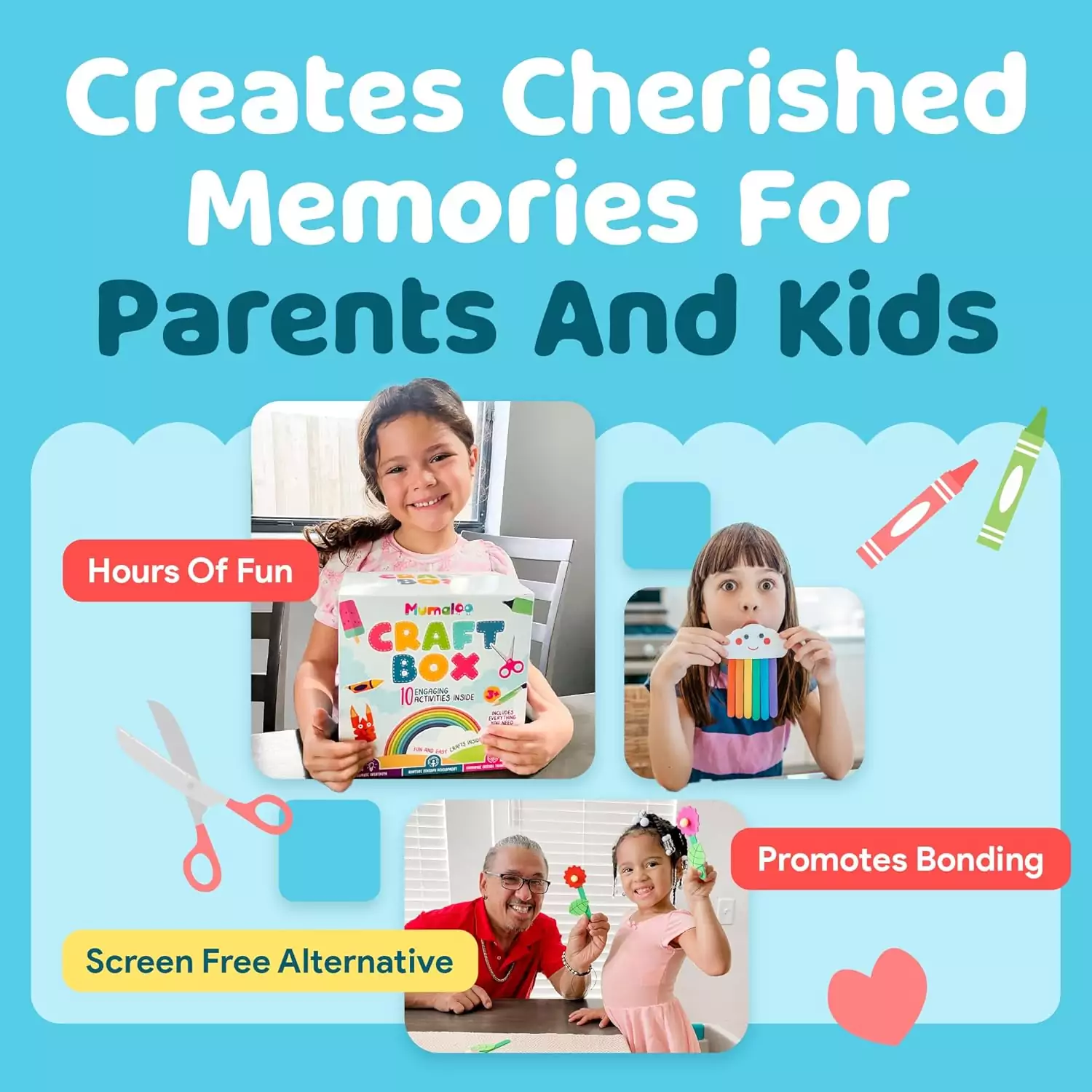 Mumaloo Craft Box for Kids - No Mess Arts & Crafts, Homeschool Activities for Ages 4-8, Promoting Educational and Creative Play.