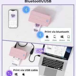Munbyn 130b Bluetooth Thermal Label Maker enhances shipping efficiency with its 4x6 printing capabilities, ideal for educators seeking organized setups.