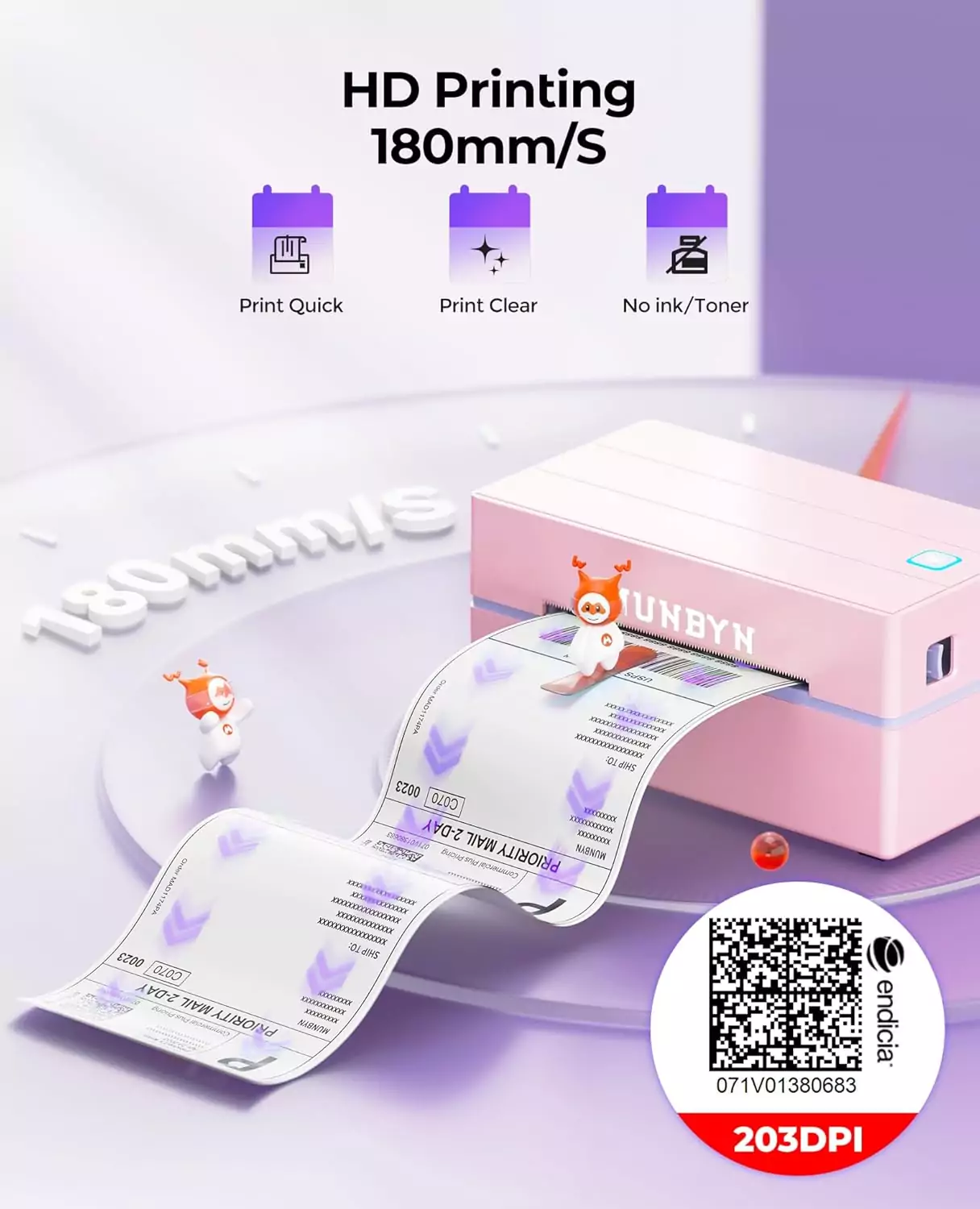 Munbyn 130b Bluetooth Thermal Label Maker 4x6, ideal for shipping labels, educators, and versatile office applications, enhancing productivity and efficiency.