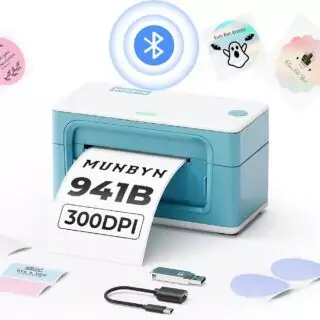 Munbyn 300dpi Wireless Bluetooth Thermal Label Printer, ideal for educators and small businesses, supports 4x6 labels for efficient printing.