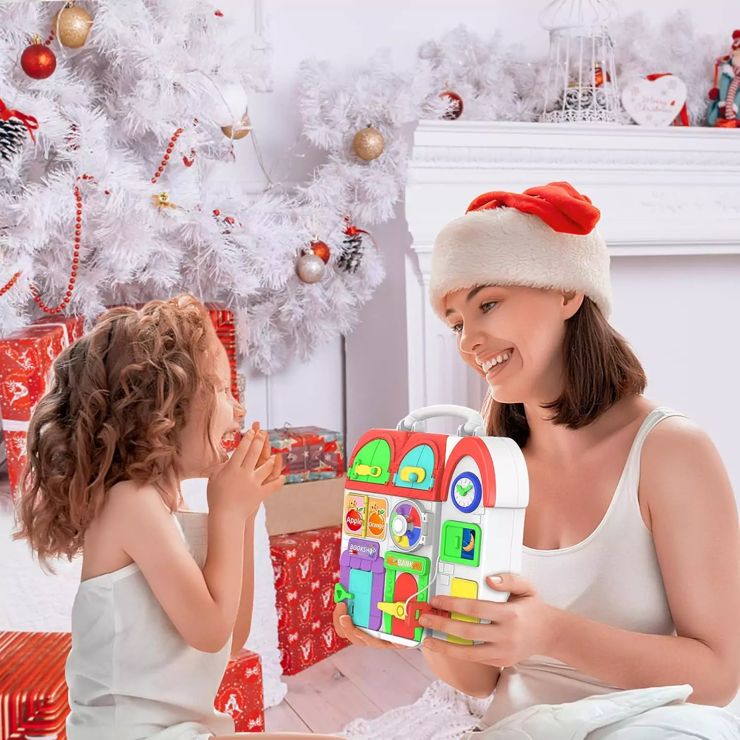 Musical Montessori busy board for toddlers: enhance learning, development, and engagement for 1-2 year olds with this interactive educational toy.