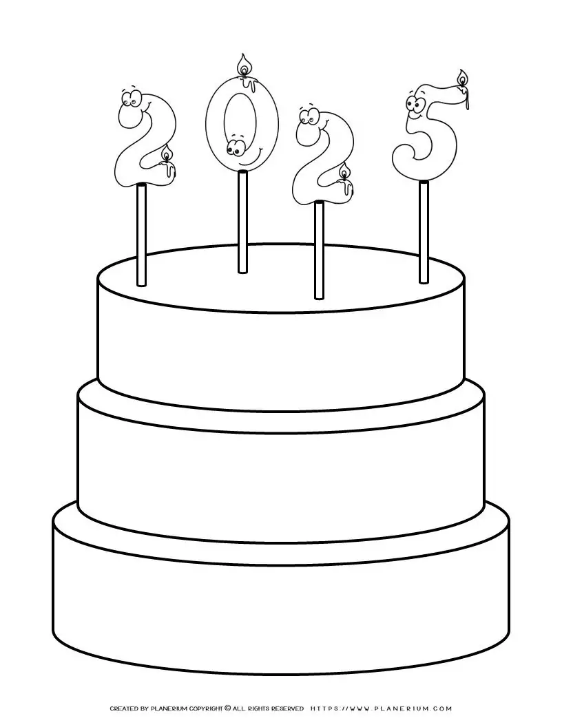 Birthday cake with 2025 candles