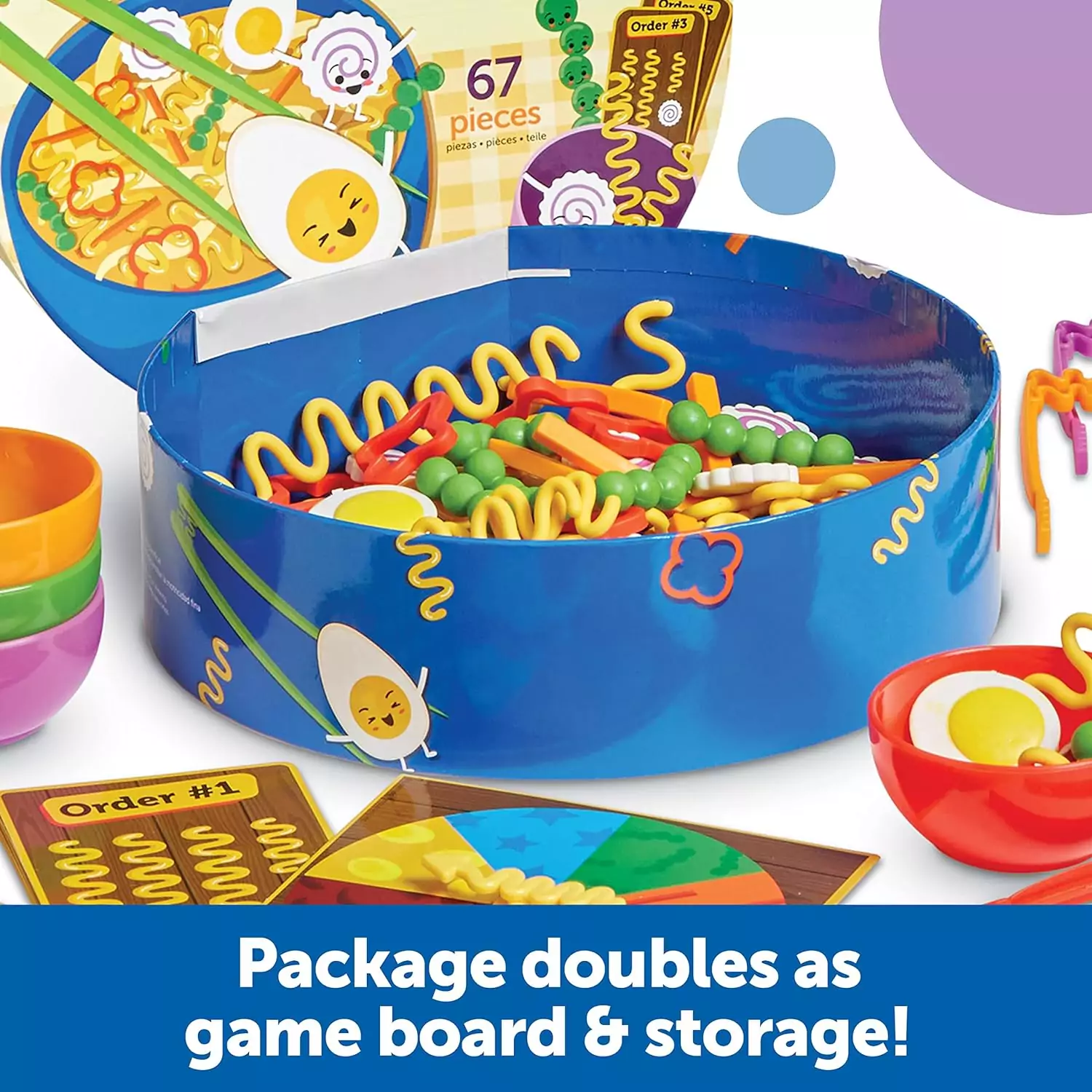 Enhance fine motor skills in children aged 4 and up with the 67-piece Noodle Knockout game, featuring engaging and development-boosting activities.