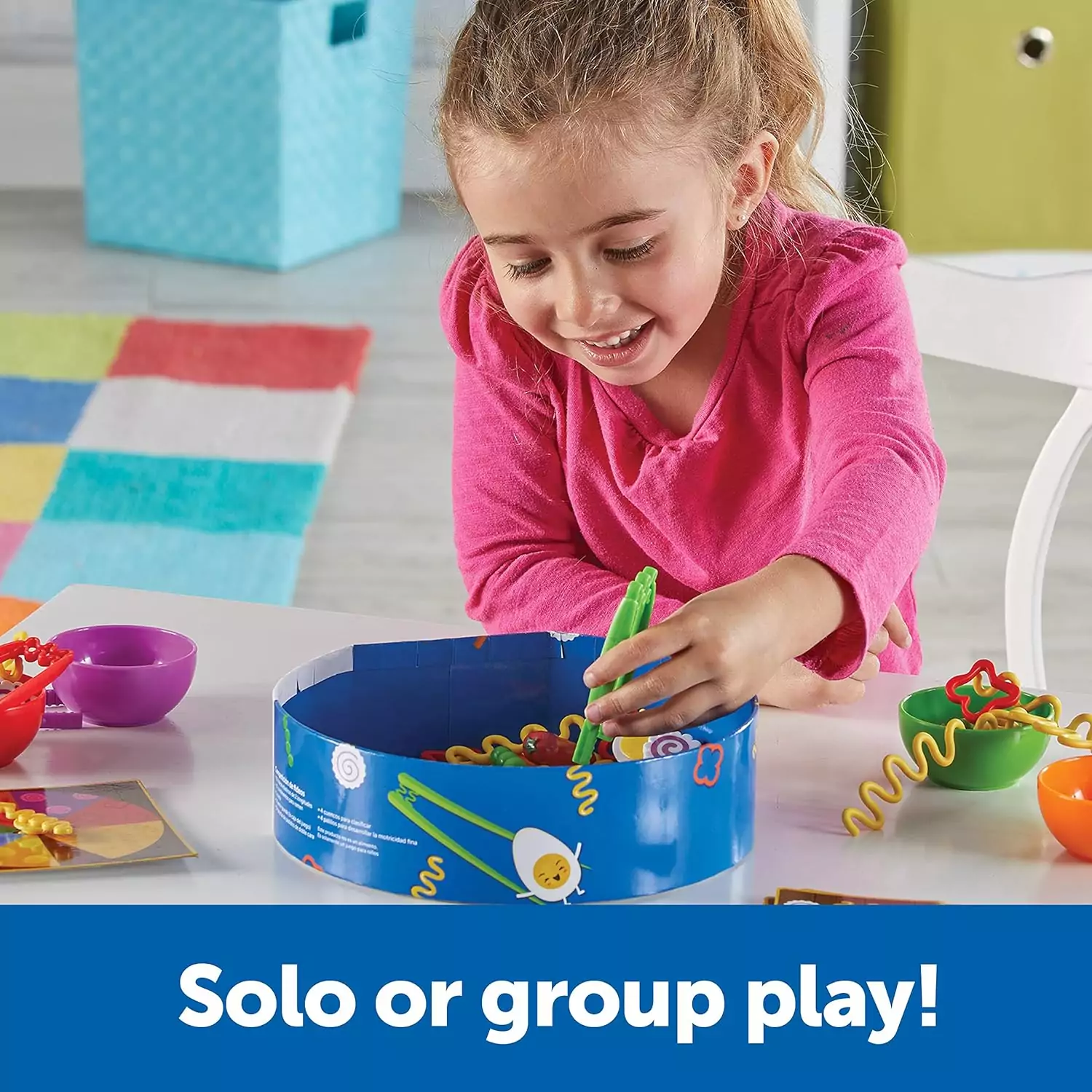 Enhance fine motor skills with the 67-piece Noodle Knockout game. Designed for ages 4 and up, this engaging activity set boosts child development.