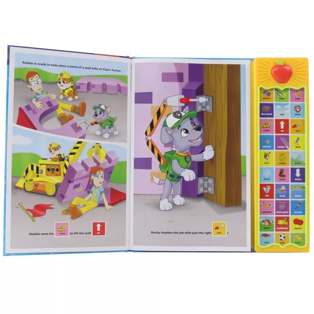 Paw Patrol First Words Learning Book with 30 Interactive Buttons for Educational Fun and Early Learning Development