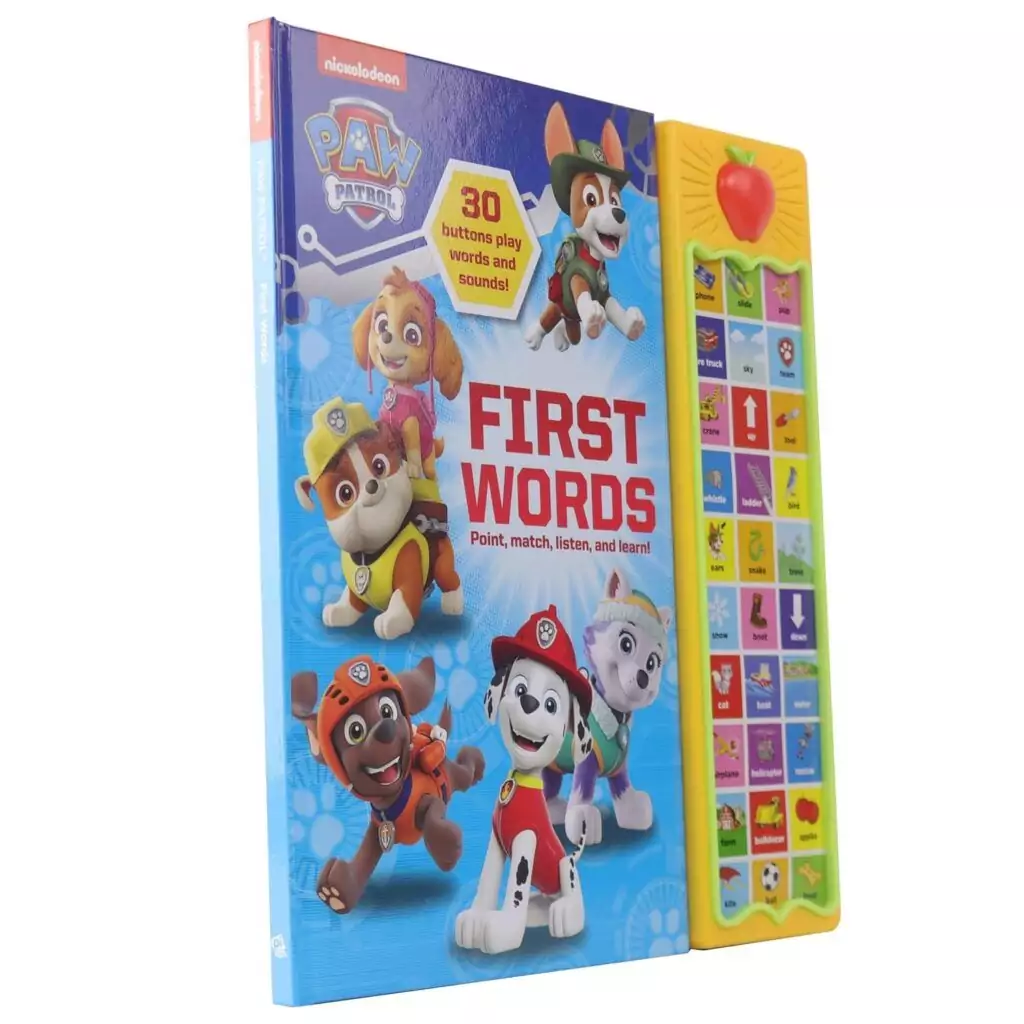 Paw Patrol Interactive Sound Book: Engage kids in early learning with 30 fun sound buttons, fostering education and entertainment. Ideal for young readers.