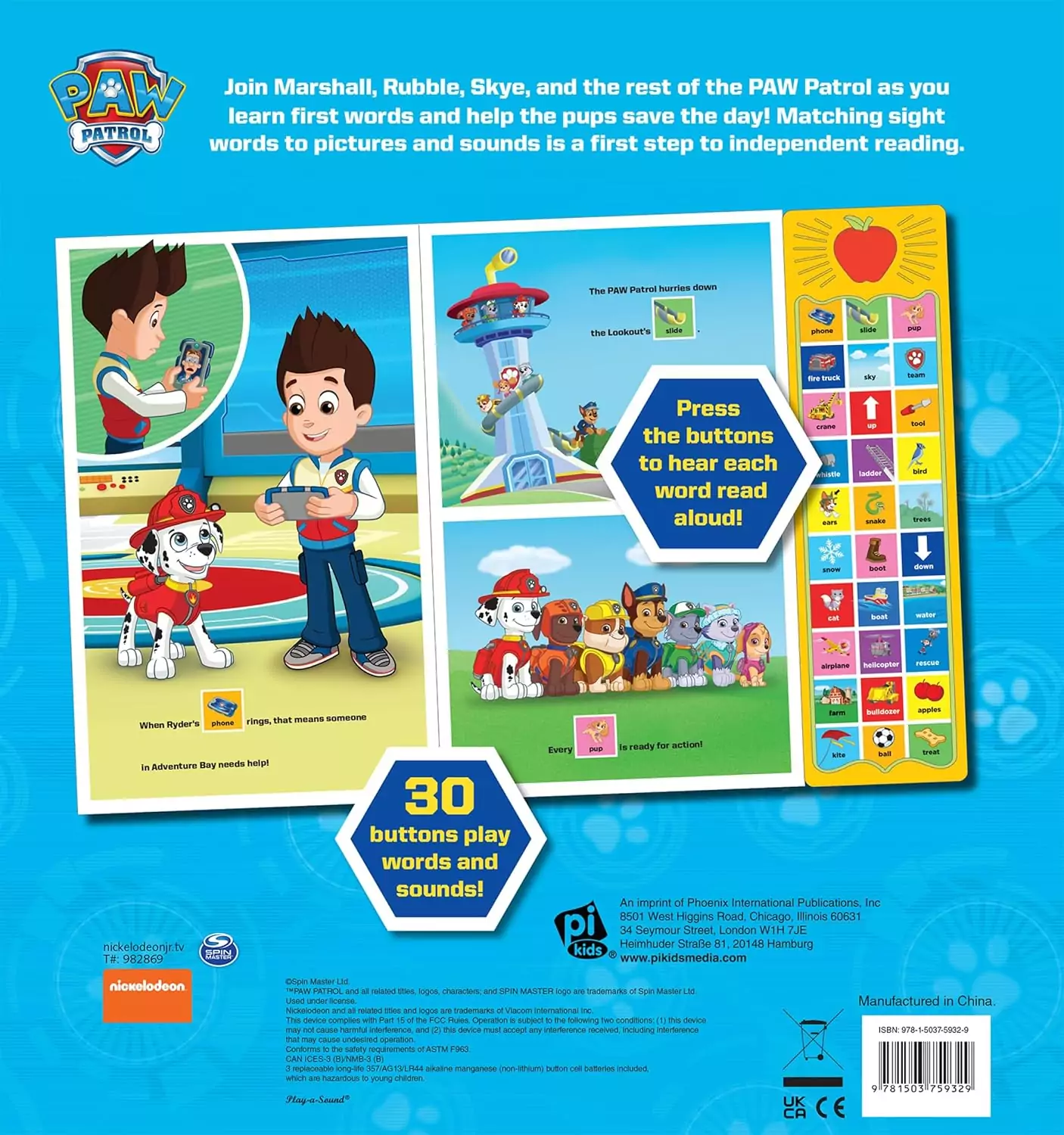 Paw Patrol Interactive Sound Book: Engage Kids in Early Learning Through 30 Fun Sound Buttons for an Exciting Children