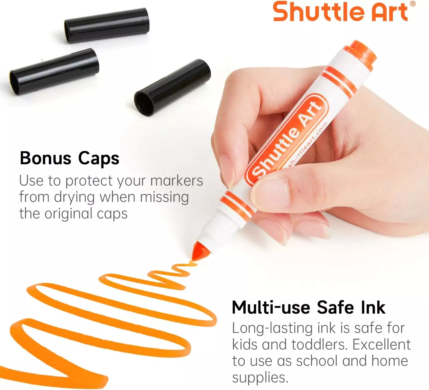 304 Pack Shuttle Art Washable Markers for Kids - 38 Vibrant Conical Tip Colors for Creative Learning, Arts, and Crafts Activities