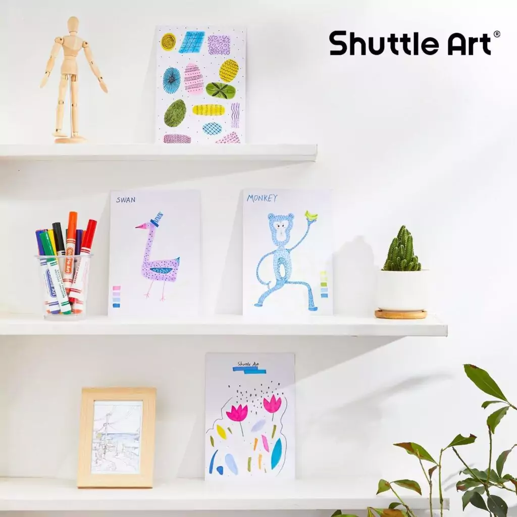 Shuttle Art 304 Pack Kids Washable Markers feature conical tips for creative learning, ideal for art projects and educational activities.