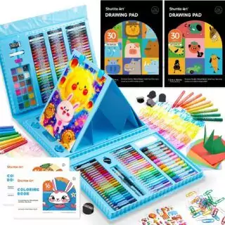 Comprehensive Shuttle Art 335 Piece Set for Kids' Creative Learning. Ideal Craft Supplies for Homeschool Activities and Artistic Development.