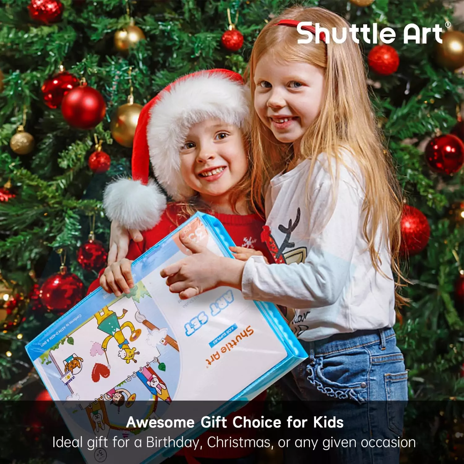 Comprehensive 335-piece Shuttle Art set for kids, ideal for homeschool creative learning with diverse multimedia and craft supplies.