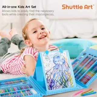 Discover the Shuttle Art 335 Piece Kids Craft Set, perfect for creative learning and homeschooling with a comprehensive multimedia art supply kit.
