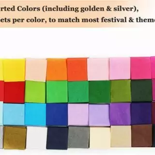 Simetufy 5400 Tissue Paper Squares, 1 Inch, 36 Vibrant Colors, Ideal for Classroom Crafts and Creative Projects, Enhance Art and Craft Activities.