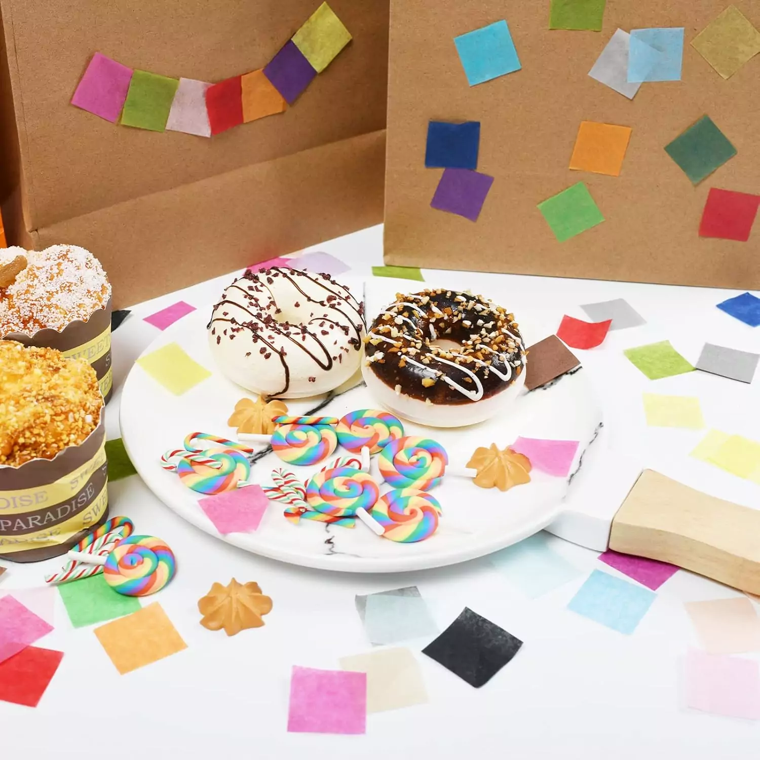 Simetufy 5400 1-inch Tissue Paper Squares in 36 Vibrant Colors, Ideal Classroom Craft Supplies for Creative Art Projects