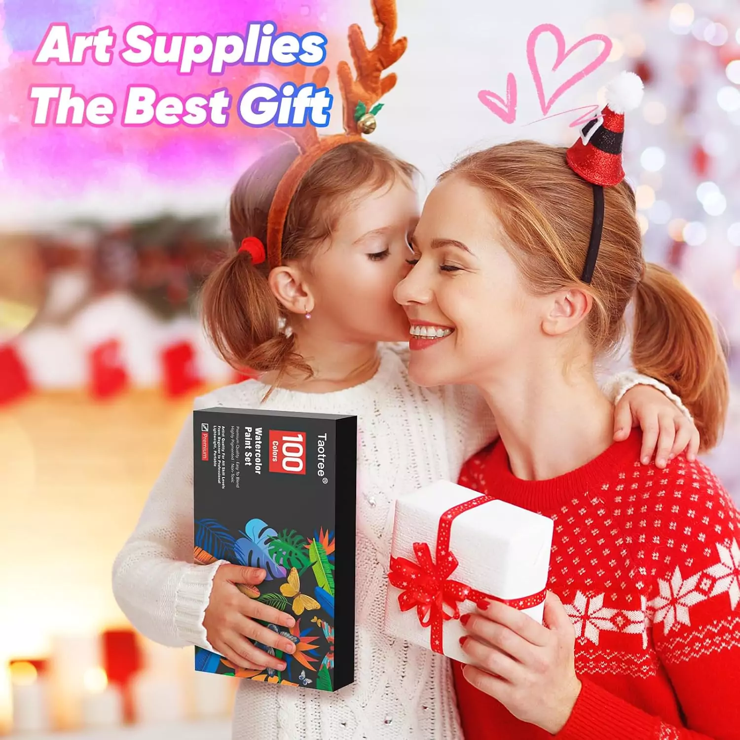 Taotree Watercolor Paint Set with 100 vibrant colors for kids