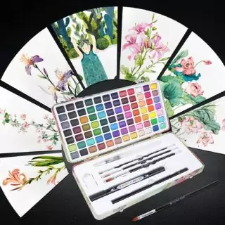 Enhance your child's creativity with the Tbc Best Crafts Watercolor Set, featuring 84 vibrant colors, including regular, pearlescent, and metallic paints. Perfect for painting fun!