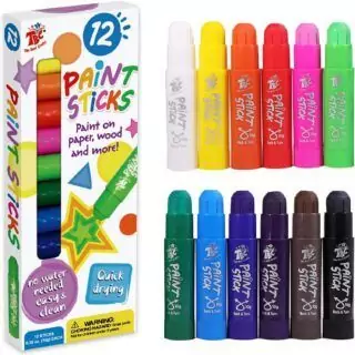 Tbc Kids Art Supplies offers 12 washable, non-toxic tempera paint sticks in classic colors, perfect for enhancing classroom creativity.