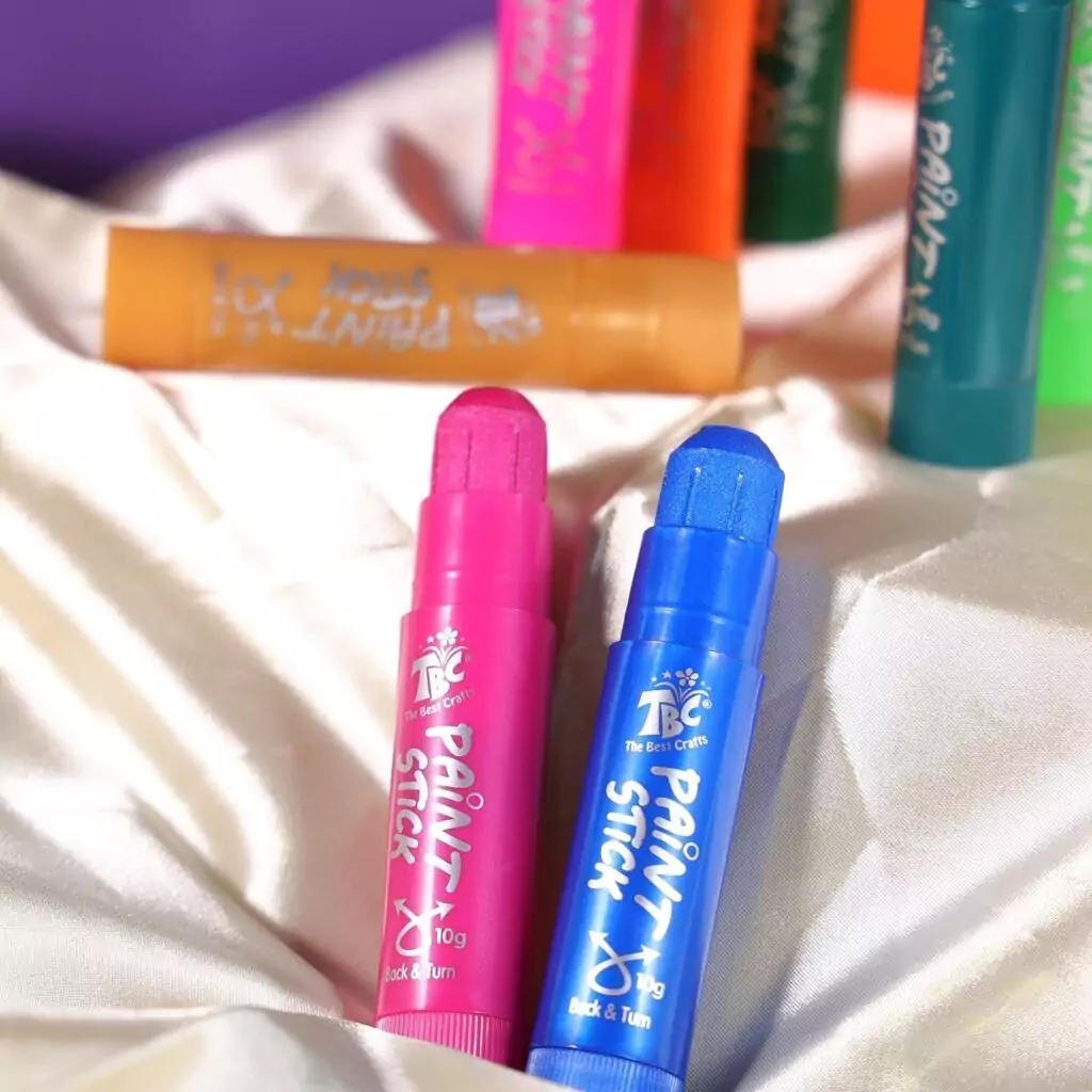 Tbc Kids Art Supplies: 12 Washable Non-Toxic Tempera Paint Sticks in Classic Colors for Enhancing Classroom Creativity and Safe Art Exploration.