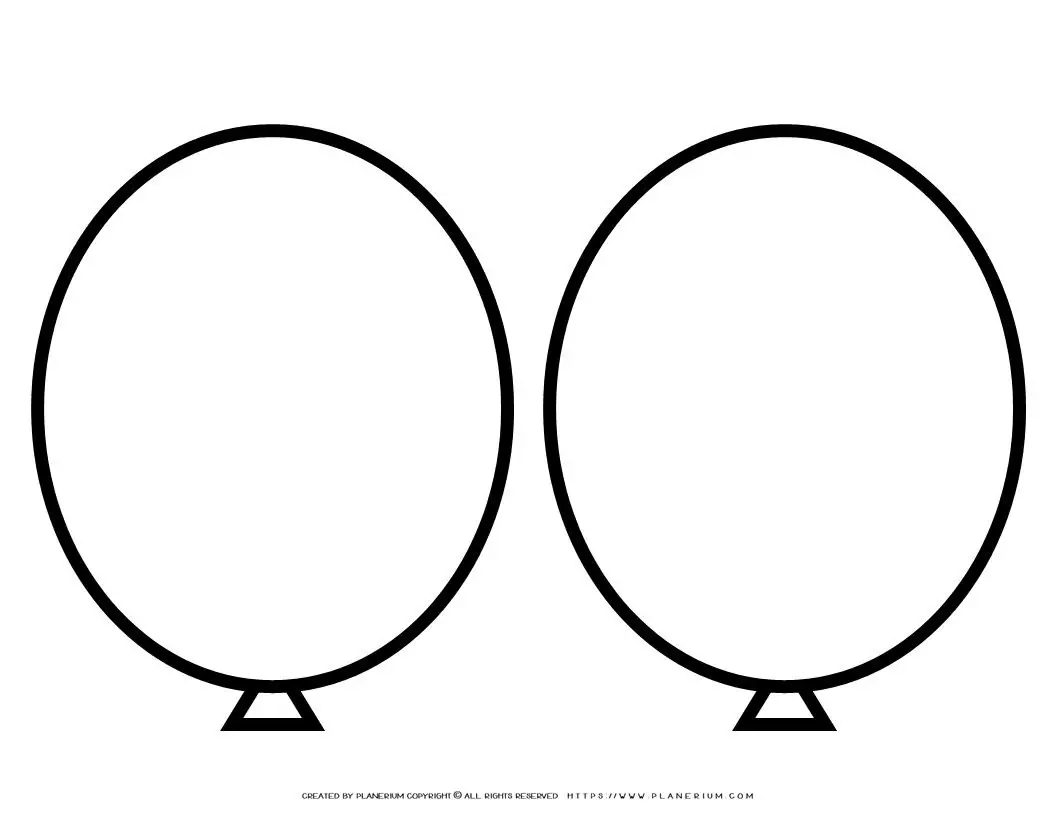 Outline of two side-by-side balloons