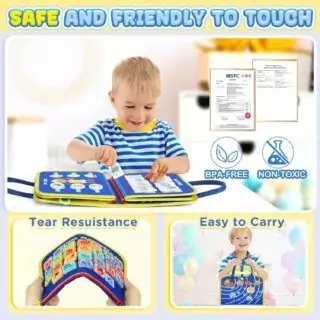 Montessori Busy Board for Toddlers: Enhance fine motor skills with this interactive learning toy designed for creative, hands-on educational activities.