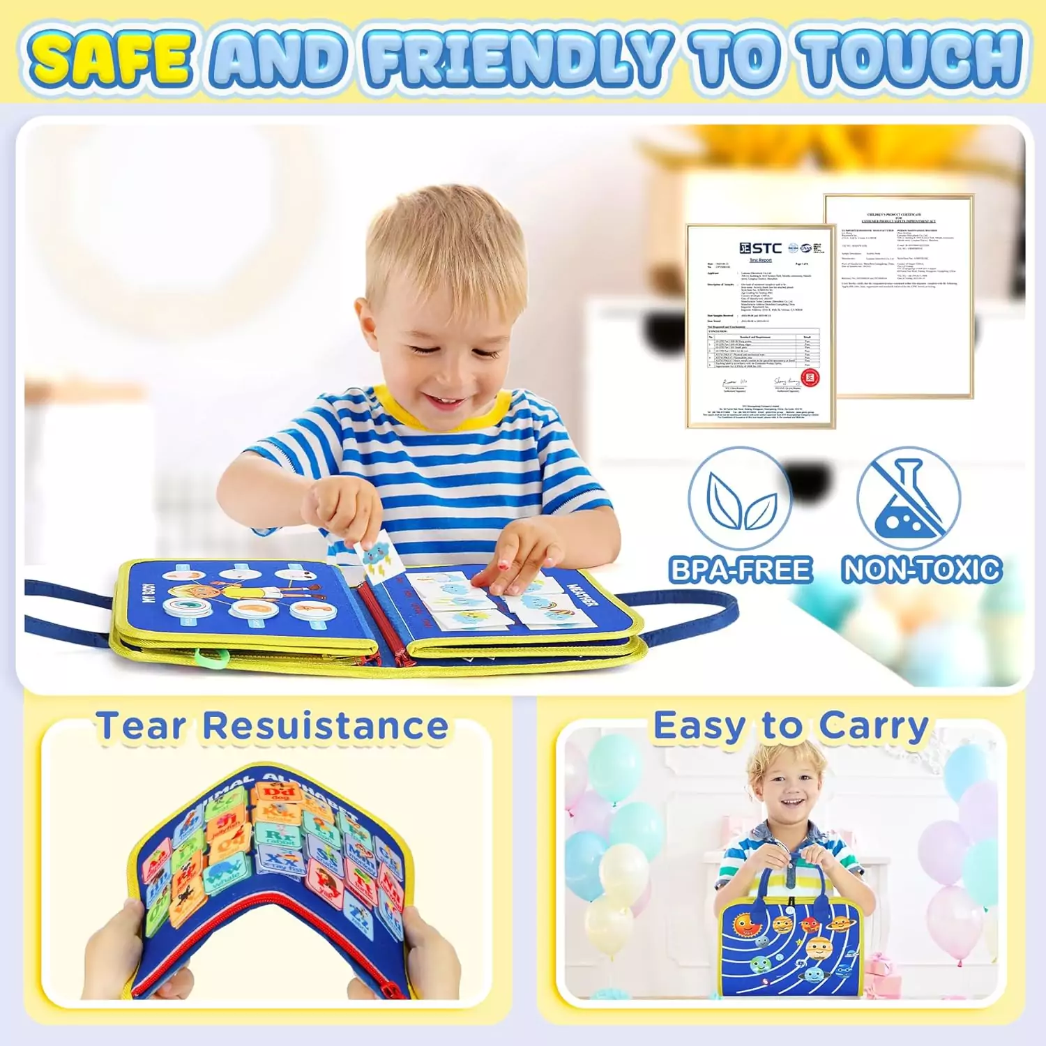 Montessori Busy Board for Toddlers: Enhance fine motor skills with this interactive learning toy designed for creative, hands-on educational activities.