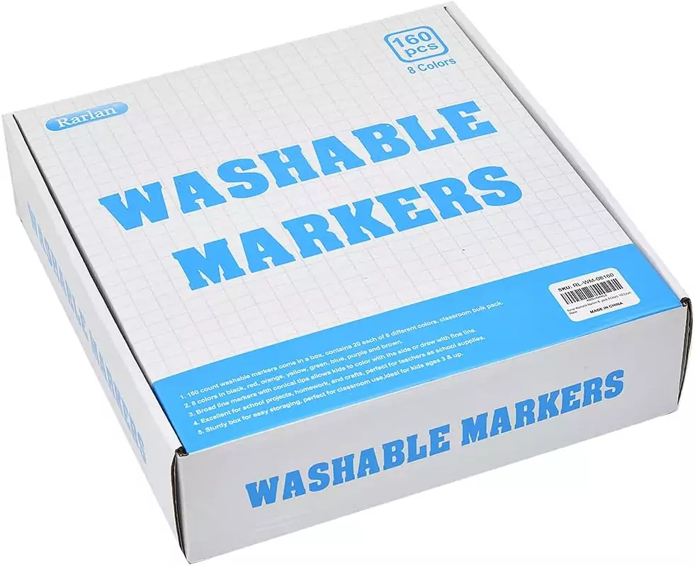 160-Pack of Washable Markers for Kids: Classroom Fun with 8 Vibrant Colors, Ideal for Creative Projects and a Unique Selection. Perfect for Bulk Buying.