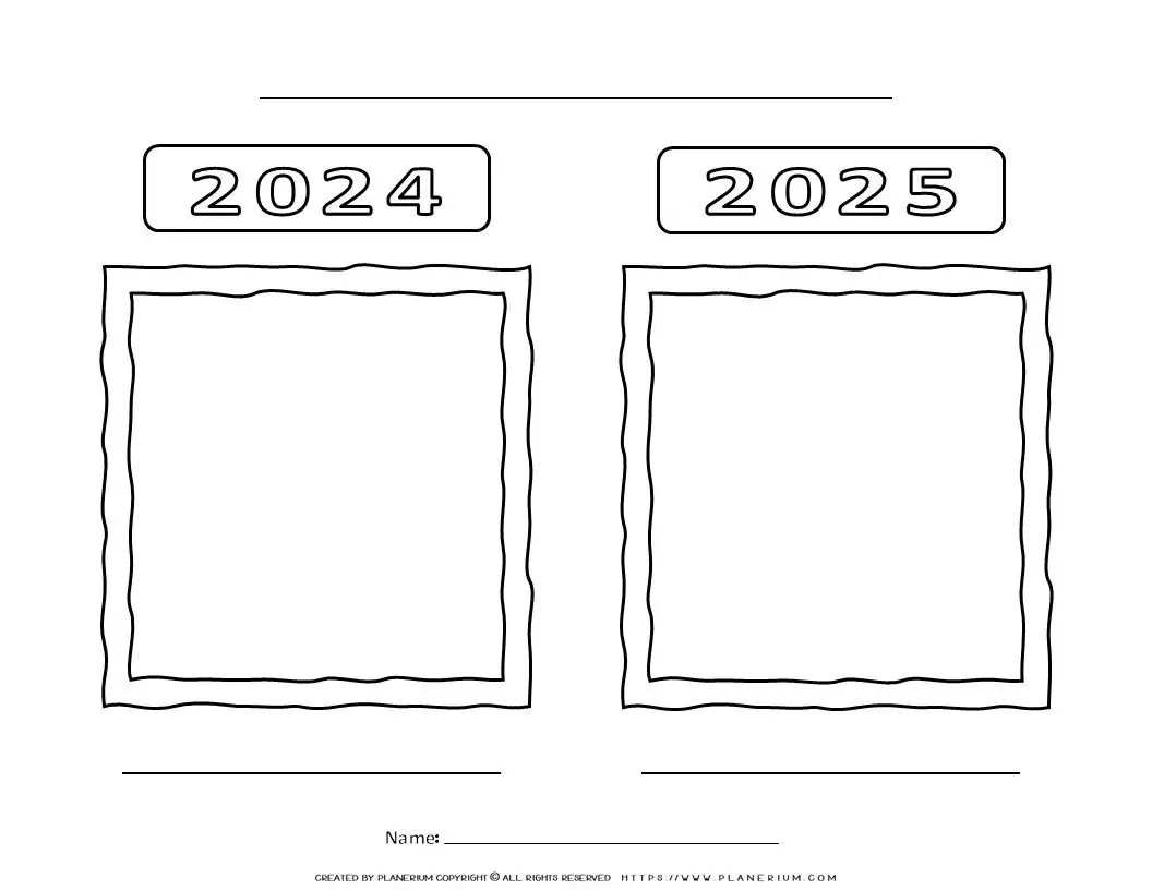 Photo frames for 2024 and 2025.