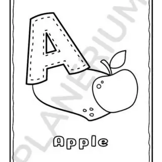 Alphabet Coloring Poster for Kids: Engage young learners with an educational design featuring 'A for Apple' to boost learning and creativity.