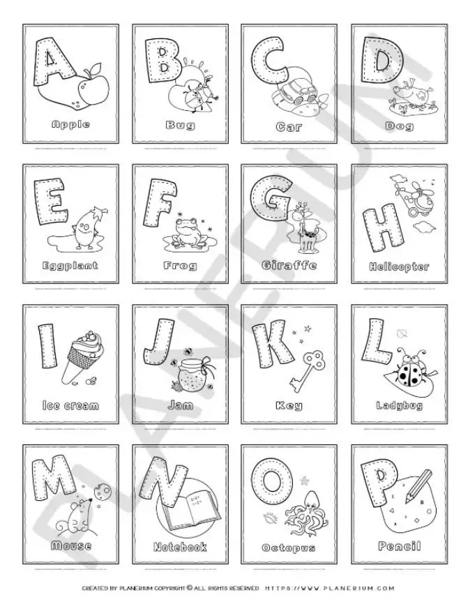 Engaging Alphabet Coloring Posters for Kids: Learn Letters A to P with Fun Coloring Activities for Early Education and Creative Development