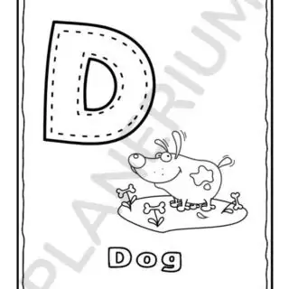 Alphabet Coloring Poster: 'D for Dog' - Engaging Educational Activity for Kids Promoting Learning and Creativity through Fun Coloring Exercises