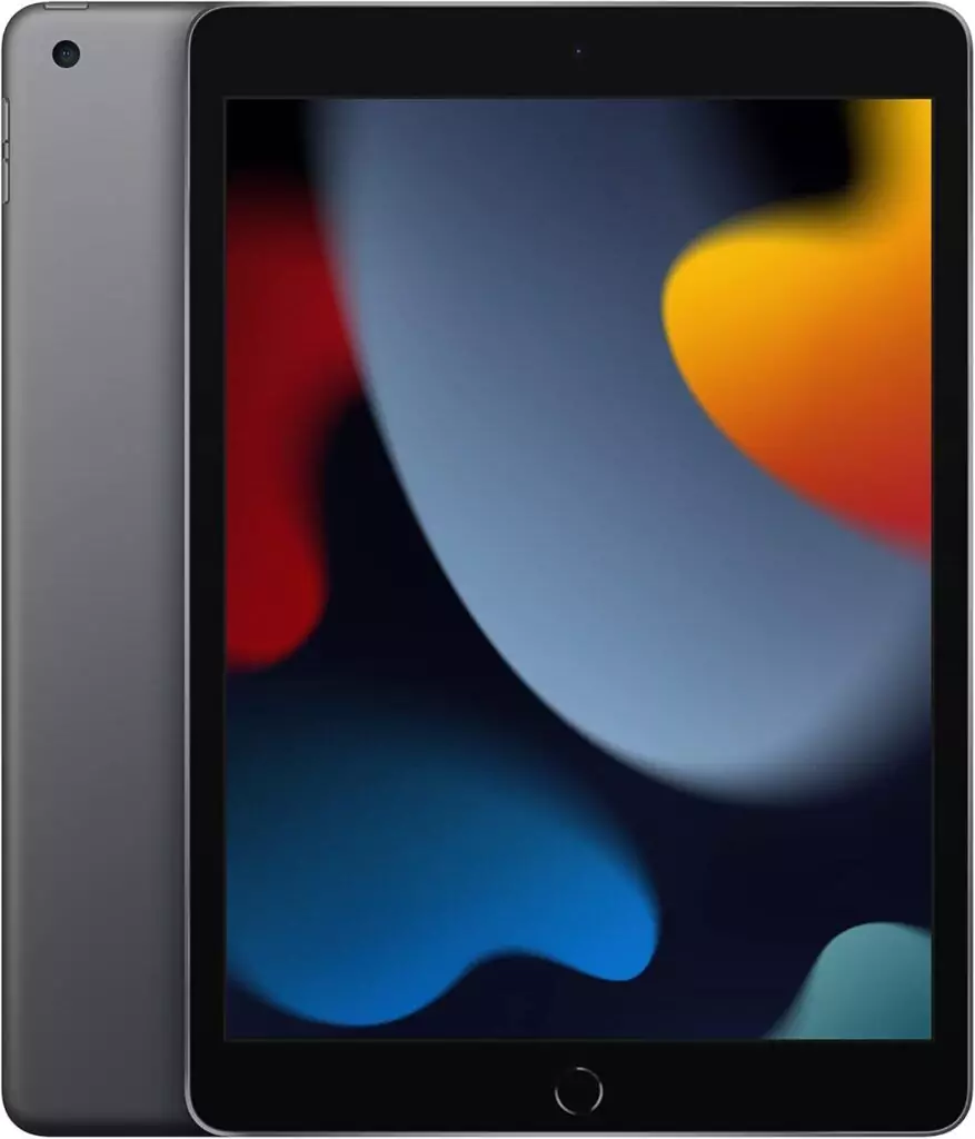 Apple iPad 9th Gen features a 10.2-inch Retina display, A13
  Bionic chip, 64GB storage, WiFi, and a 12MP camera, perfect for educators.