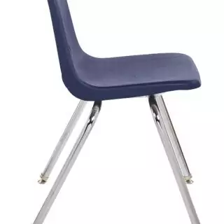 Stackable School Chair - Durable Chromed Steel Frame for Classroom Seating, Ideal for Student Use and Classroom Settings.