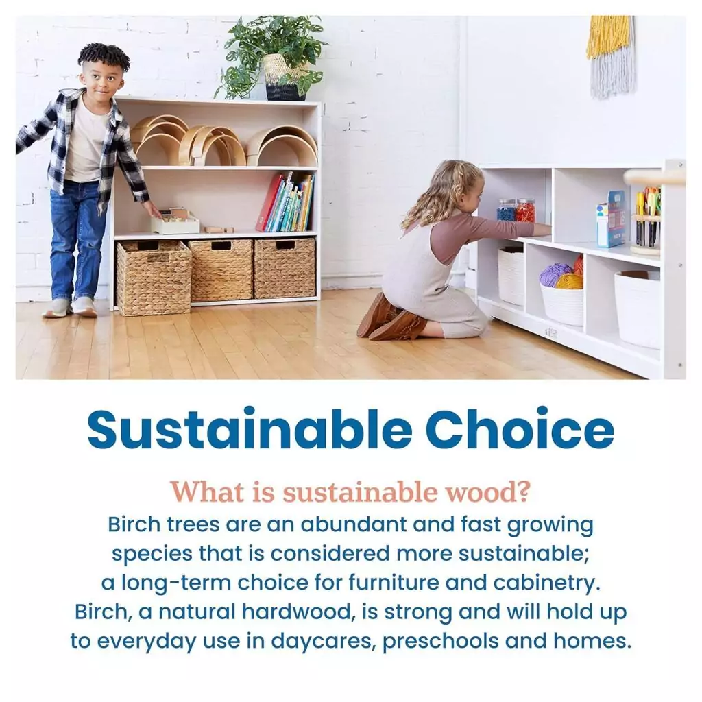 Optimize classroom organization with the ECR4Kids 5-compartment mobile shelving cabinet in a sleek white wash, ideal for efficient learning environments.