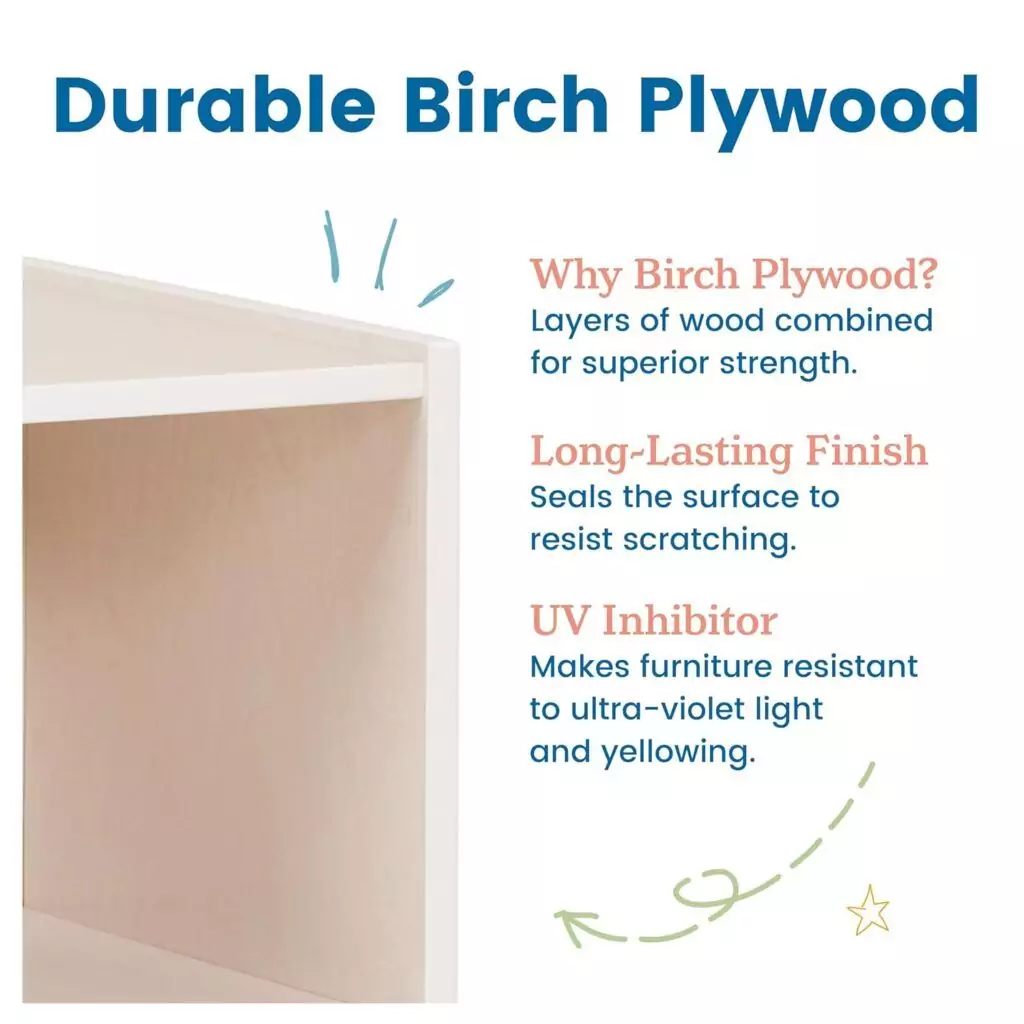 Alternative Text: ECR4Kids Mobile Shelving Cabinet featuring 5 compartments in White Wash, ideal for enhancing organization in learning environments.