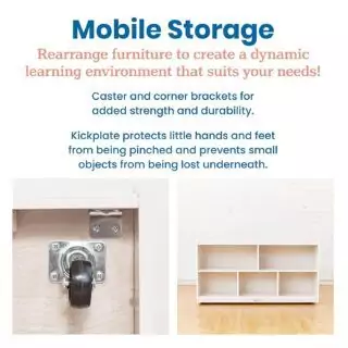 Optimize your learning environment with the ECR4Kids 24-inch mobile classroom shelving cabinet featuring 5 spacious compartments for organized storage.