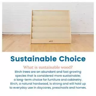 Single-sided natural bookshelf perfect for classroom use and educational settings, offering organized storage for books and materials.