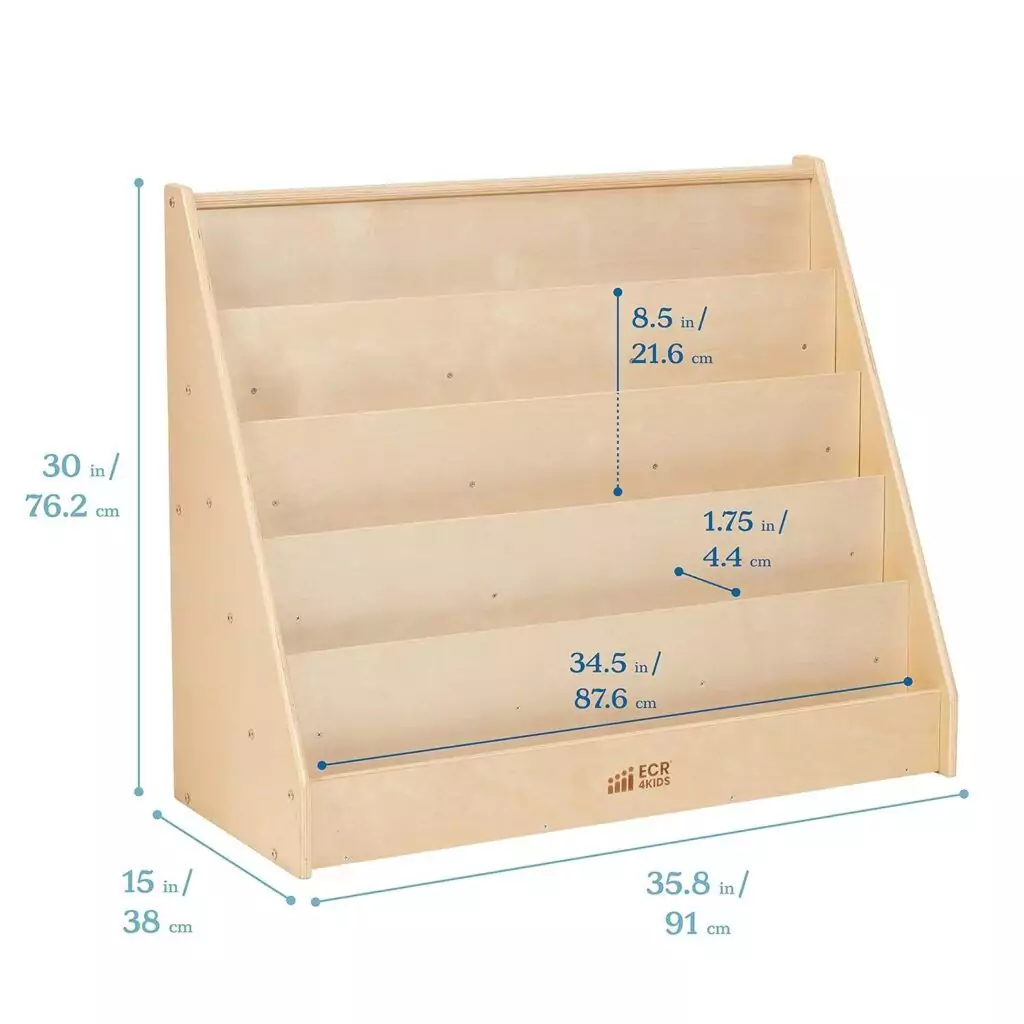 Natural Classroom Bookshelf: Enhance your reading corner with the ECR4Kids Single-Sided Display, ideal for educators seeking organized book storage.
