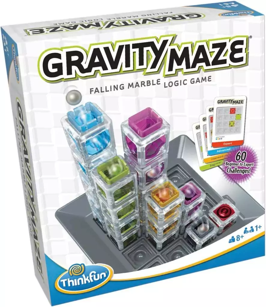 Explore the ThinkFun Gravity Maze Marble Run, an
  award-winning STEM game for kids aged 8+, designed to enhance creativity and
  problem-solving skills.