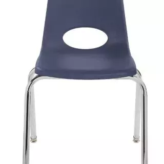 Durable 18-Inch School Stacking Chair for Classroom Seating - Chromed Steel Frame Ideal for Student Comfort and Efficient Space Utilization