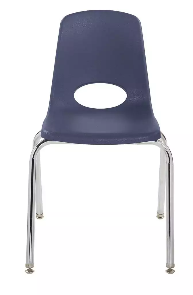 Durable 18-Inch School Stacking Chair for Classroom Seating
  - Chromed Steel Frame Ideal for Student Comfort and Efficient Space
  Utilization