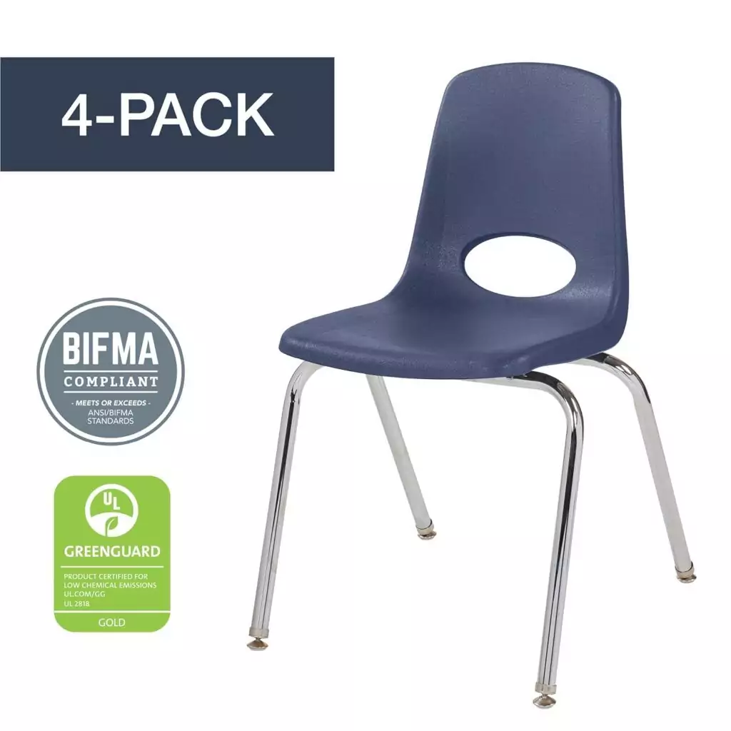 Sturdy 18-Inch Classroom Stacking Chair - Durable Steel Construction Ideal for Versatile Learning Environments and Flexible Classroom Seating