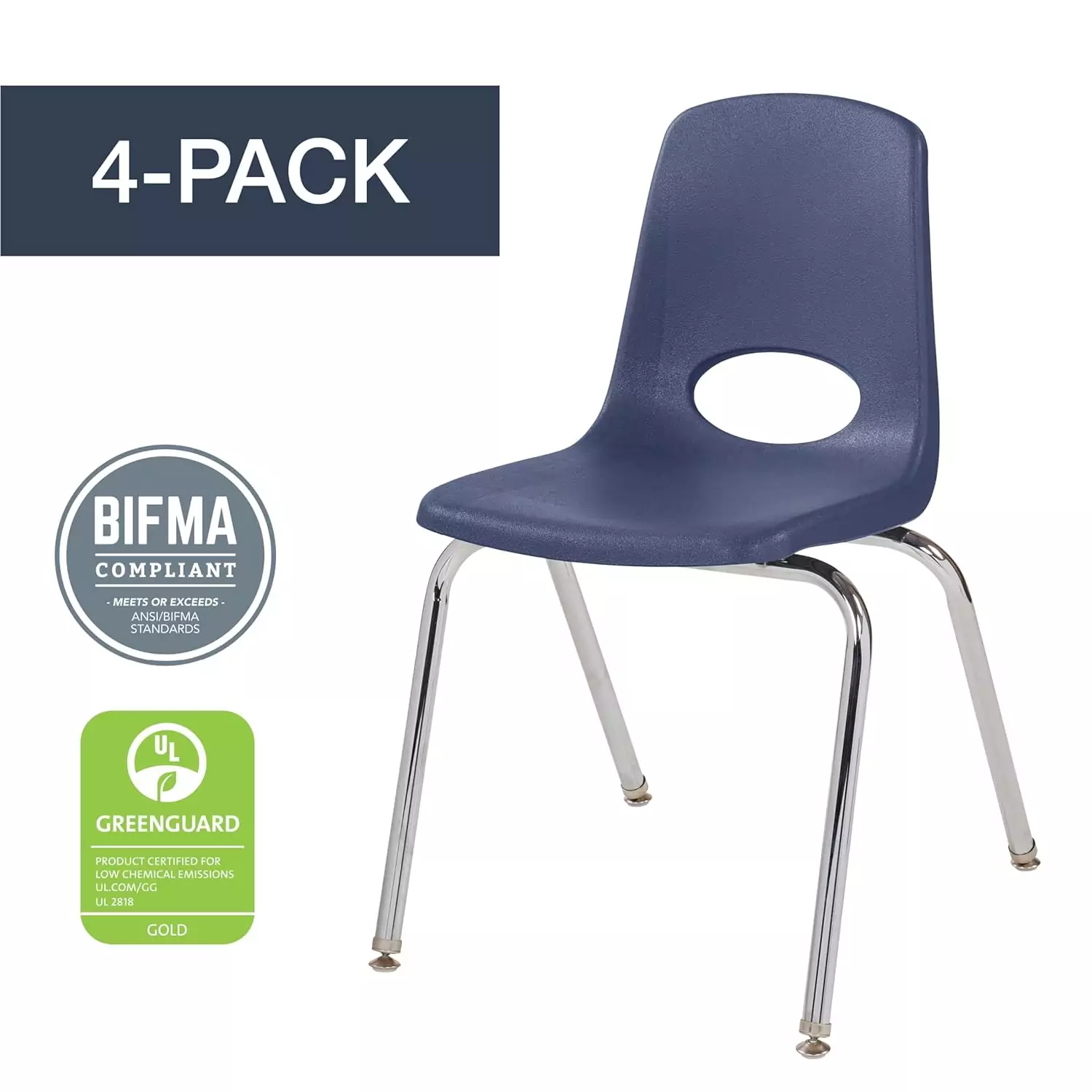 Sturdy 18-Inch Classroom Stacking Chair - Durable Steel Construction Ideal for Versatile Learning Environments and Flexible Classroom Seating