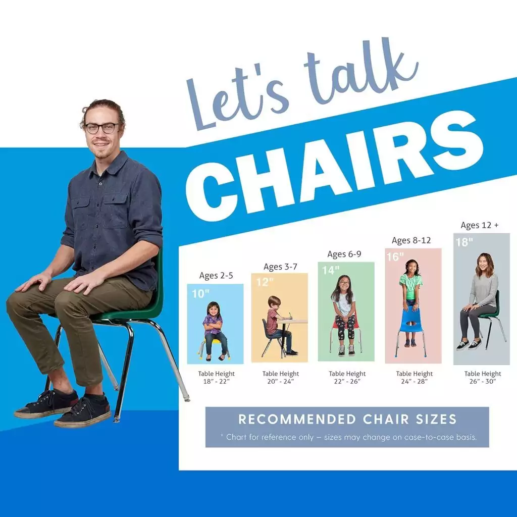 Durable 18" school stacking chair made of chromed steel, ideal for classroom seating and providing comfort and stability for students.