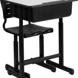 Versatile student desk and chair set designed for contemporary classrooms and home learning, promoting comfort and adaptability for students.