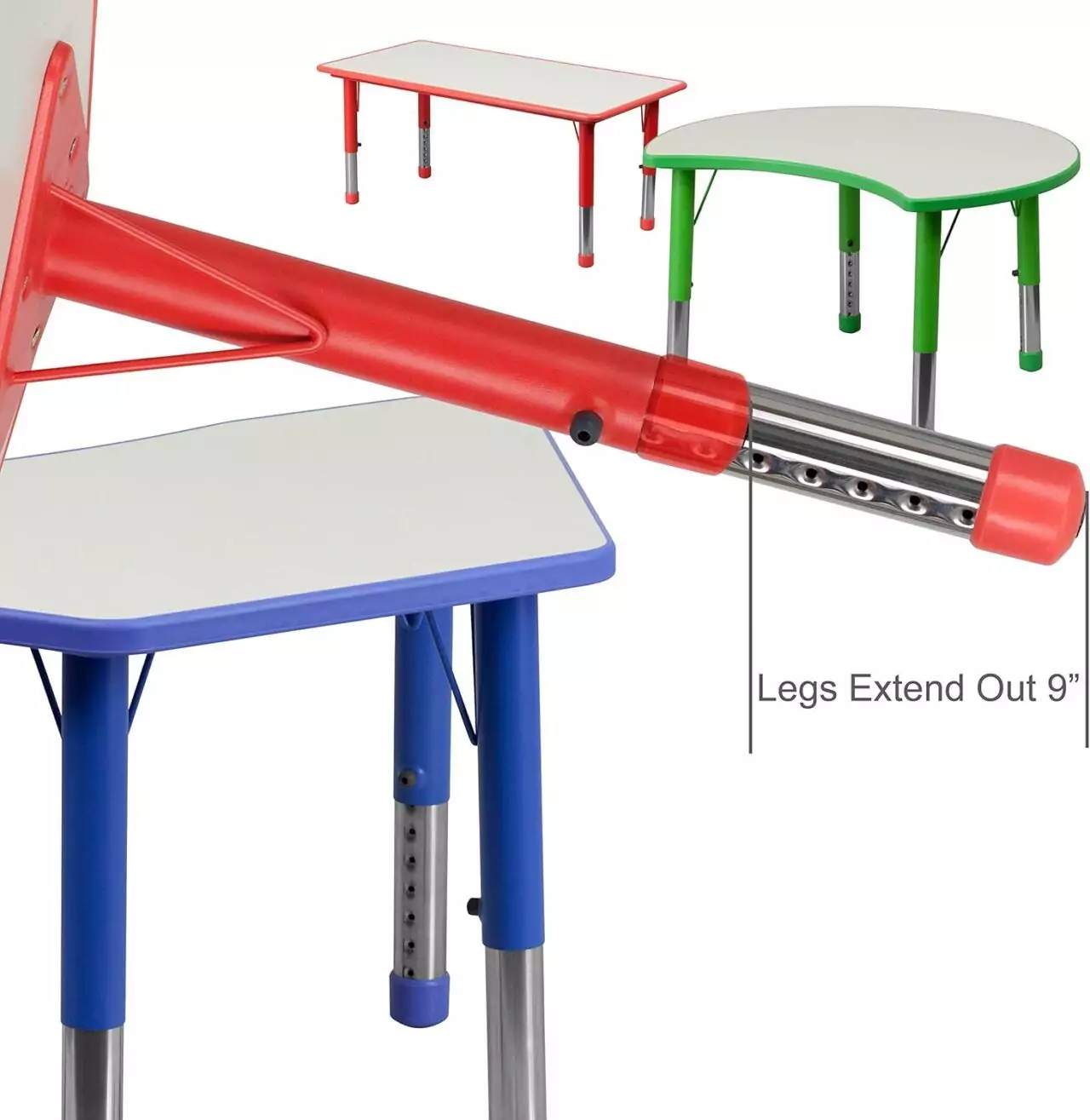 Adjustable Red Classroom Activity Table for Versatile Learning - Perfect for Dynamic Classroom Settings and Collaborative Educational Activities.
