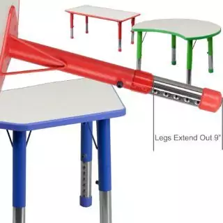Adjustable Red Classroom Activity Table for Versatile Learning - Perfect for Dynamic Classroom Settings and Collaborative Educational Activities.