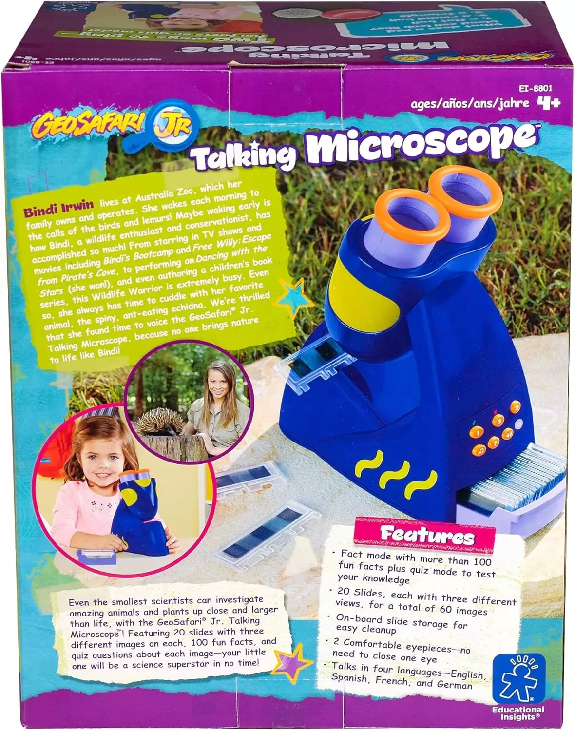 GeoSafari Jr. Talking Microscope with Bindi Irwin - Interactive STEM Educational Toy for Classroom Learning and Exploration