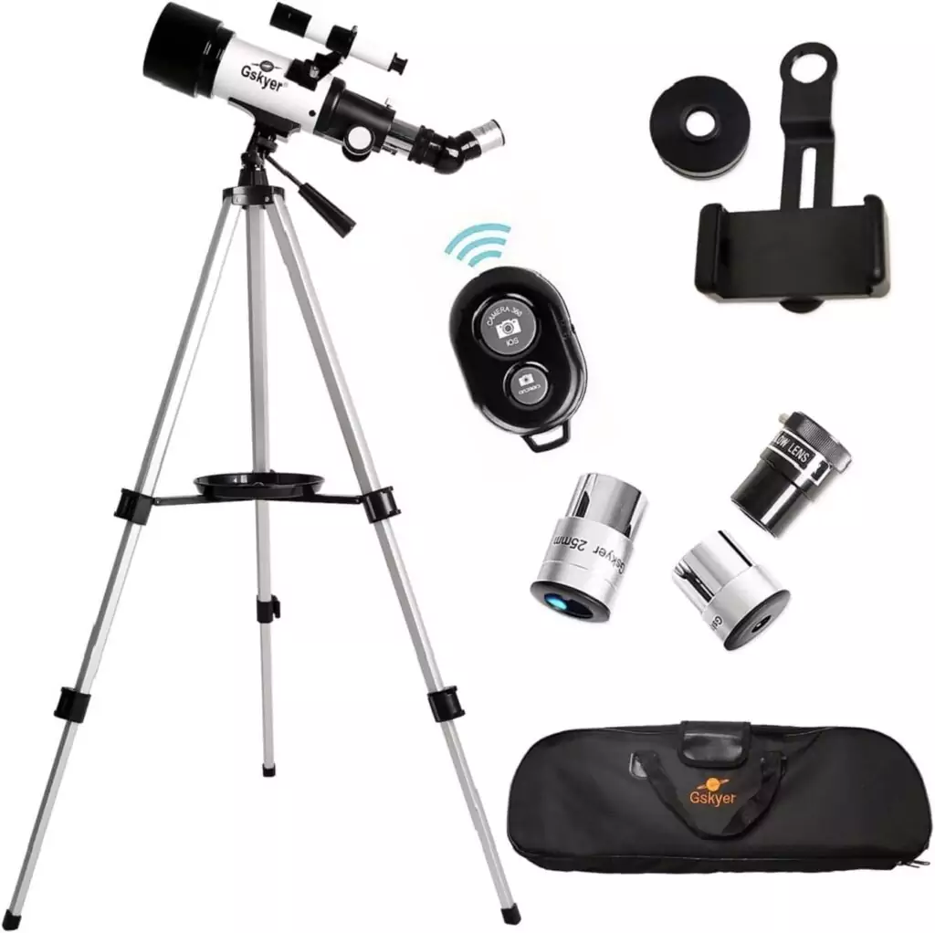 Gskyer 70mm Aperture AZ Mount Telescope designed for beginner astronomy enthusiasts, ideal for outdoor stargazing with clear, sharp views.